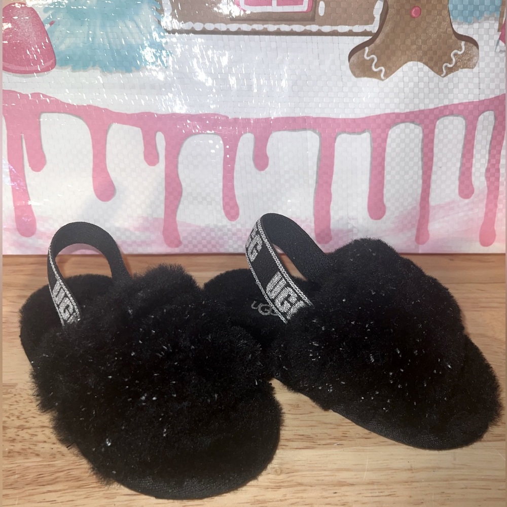 UGG Girl's Fluff Yeah Metallic Sparkle Quilted Slippers